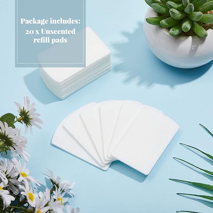 20 Pack Aroma Pads Aromatherapy Diffuser Unscented Refill Pads for Essential Oils Replacement Humidifier Oil Pads Pluggable Humidifier Replacement Filter for Use