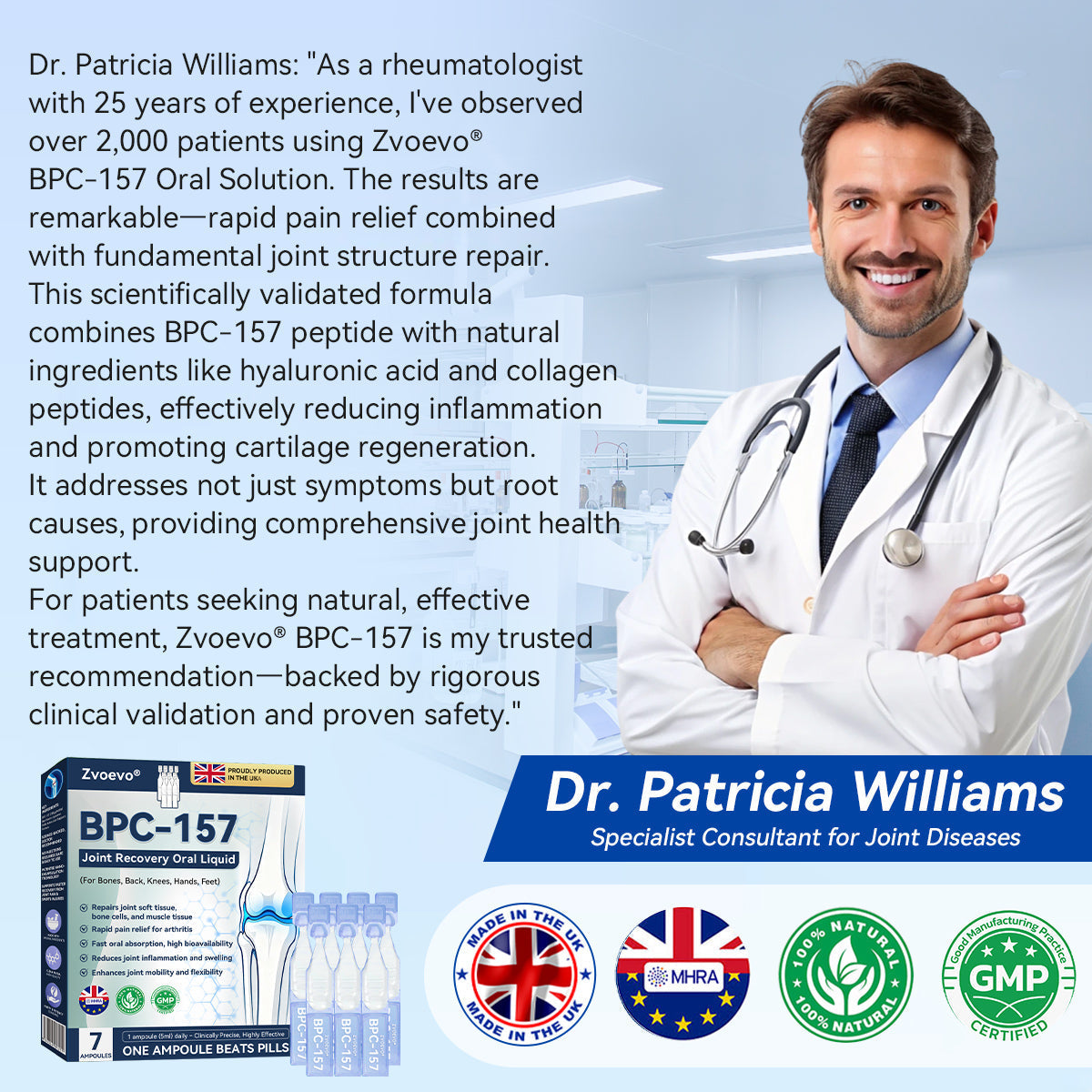 🌿🏃‍➡️Zvoevo® BPC-157 Stabilized-Peptide Joint Recovery Oral Liquid - ✅Clinically Co-Developed with the U.K. Peptide Research Alliance (UKPRA)