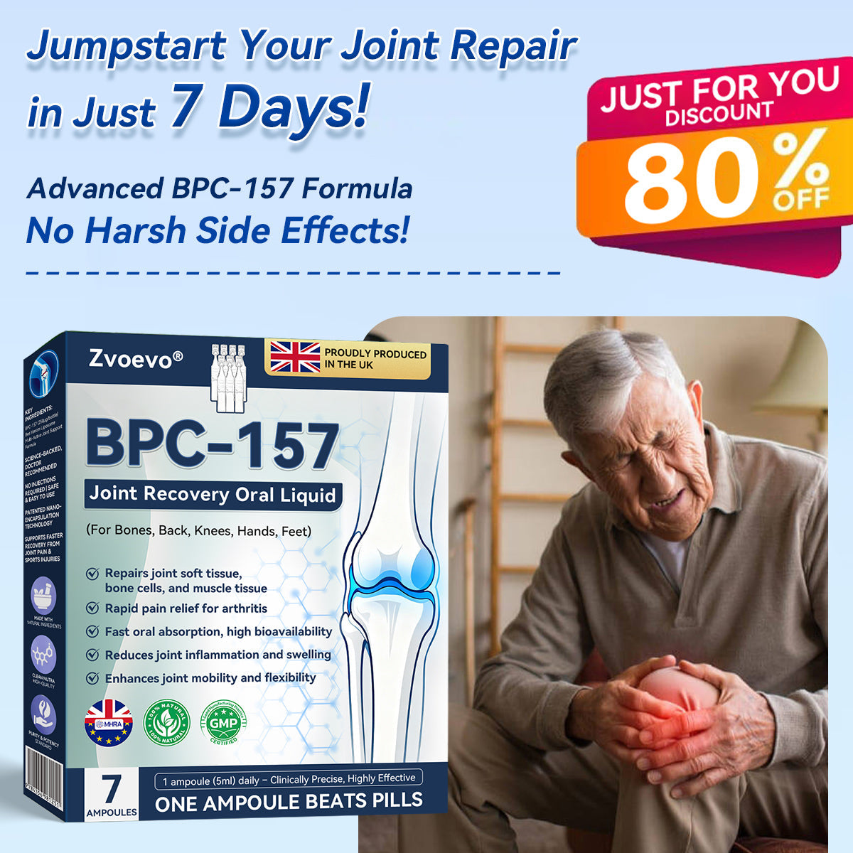 🌿🏃‍➡️Zvoevo® BPC-157 Stabilized-Peptide Joint Recovery Oral Liquid - ✅Clinically Co-Developed with the U.K. Peptide Research Alliance (UKPRA)