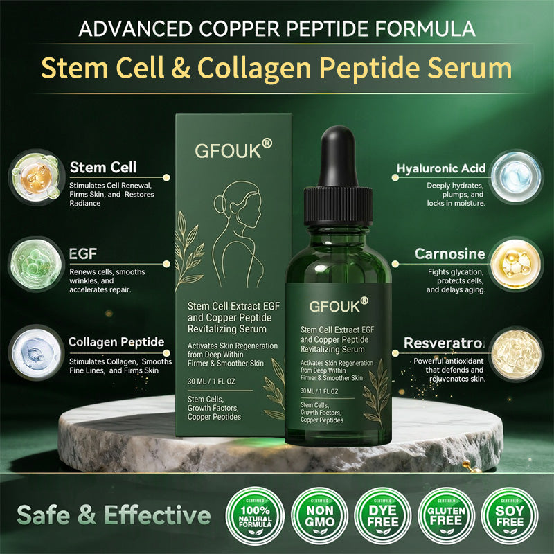 💖Change from the inside out | GFOUK® Stem Cell–Derived EGF & Copper Peptide Activating Serum  (Deeply activates skin renewal from within for firmer, smoother-looking skin)