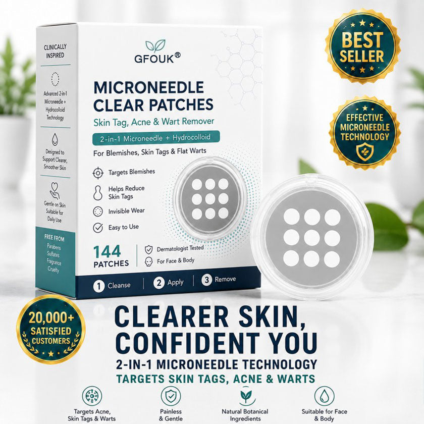 ✨GFOUK® 2-in-1 Microneedle & Hydrocolloid Patch🍀 | Removes raised moles, acne, flat warts, and skin tags | Invisible patches for face and body