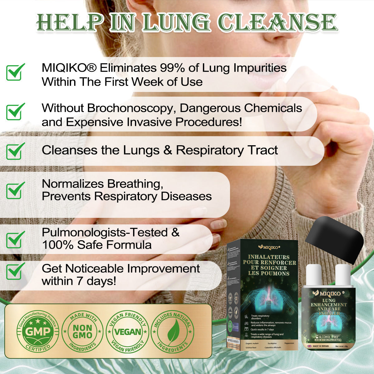 🍎【💟Made and Shipped from UK✅】👨‍⚕️MIQIKO® The Lung Enhancement and Care Inhaler(🌈Recommended by lung specialists🌈)
