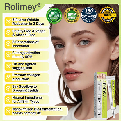 🔥🔥Made and shipped from the UK🧑‍⚕️💫Rolimey® Botox & Vita-A Retinol Shot Wrinkle-Lift Tightening cream - Last Day Promotion 70% OFF