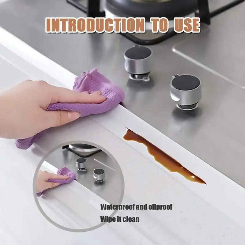 White Waterproof Caulk Tape 3.2m Self-Adhesive Sealing Tape for Bathroom Kitchen Sink Toilet Tub Edges Easy Application & Durability.