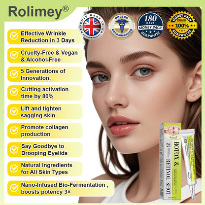 🔥Made and shipped from the UK🧑‍⚕️💫Rolimey® Botox & Vita-A Retinol Shot Wrinkle-Lift Tightening cream - Last Day Promotion 70% OFF