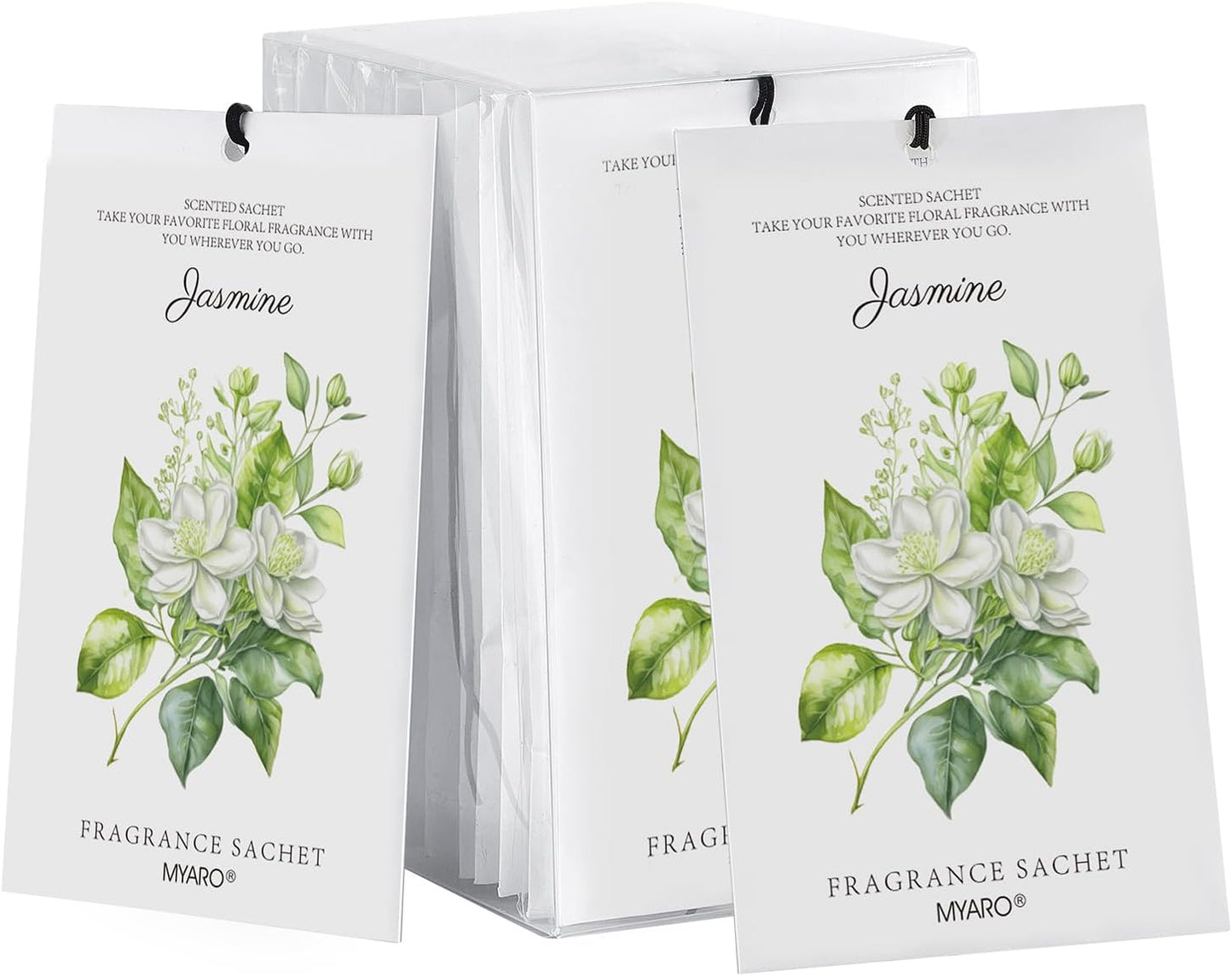 12 Packs Jasmine Scented Sachets for Drawer and Closet, Long-Lasting Air Freshener Sachets Bags Drawer deodorizers Fresh Scents, Home Fragrance for Lover