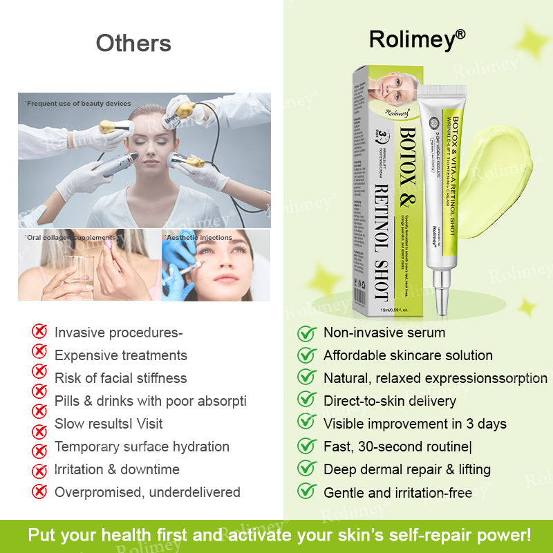 🔥Made and shipped from the UK🧑‍⚕️💫Rolimey® Botox & Vita-A Retinol Shot Wrinkle-Lift Tightening cream - Last Day Promotion 70% OFF