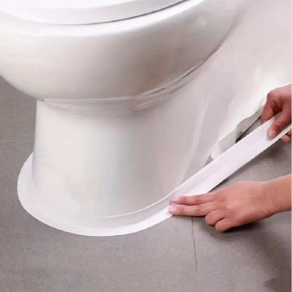 White Waterproof Caulk Tape 3.2m Self-Adhesive Sealing Tape for Bathroom Kitchen Sink Toilet Tub Edges Easy Application & Durability.